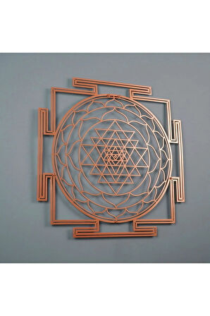 Sri Yantra Kutsal Geometri Metal Duvar Dekoru