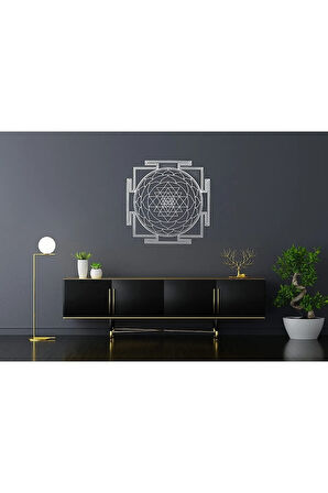Sri Yantra Kutsal Geometri Metal Duvar Dekoru
