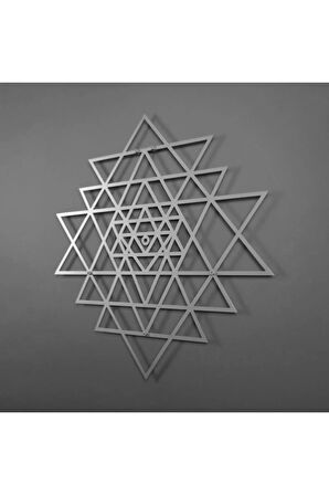 Sri Yantra Kutsal Üçgen Metal Duvar Dekoru