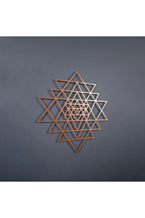 Sri Yantra Kutsal Üçgen Metal Duvar Dekoru