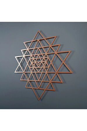 Sri Yantra Kutsal Üçgen Metal Duvar Dekoru