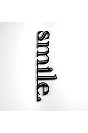 Smile Kelimesi Metal Duvar Dekoru, Ev Ofis Için Modern Duvar Dekoru, Duvar Süsü, Yeni Ev Hediyesi