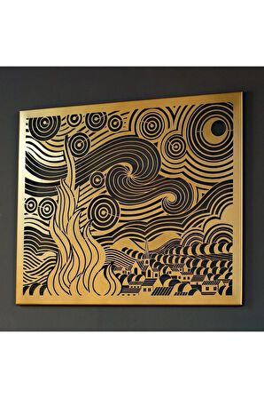 Van Gogh Yıldızlı Geceler Metal Duvar Dekoru