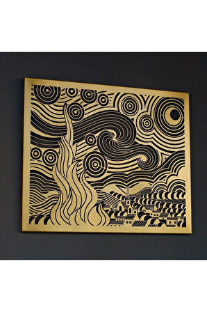 Van Gogh Yıldızlı Geceler Metal Duvar Dekoru