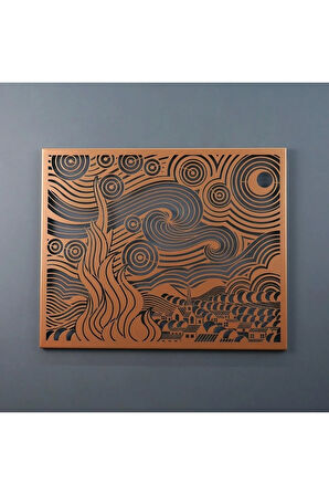 Van Gogh Yıldızlı Geceler Metal Duvar Dekoru