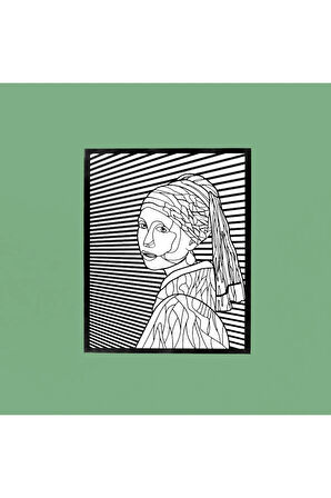 Inci Küpeli Kız Metal Duvar Dekoru (girl With A Pearl Earring By Johannes Vermeer)