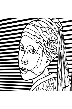 Inci Küpeli Kız Metal Duvar Dekoru (girl With A Pearl Earring By Johannes Vermeer)