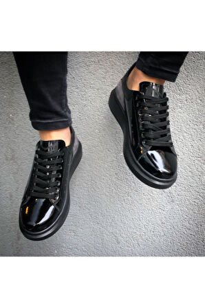 HAKİKİ DERİ YENİ SEZON RAHAT SİYAH RUGAN SNEAKER GÜNLÜK ERKEK AYAKKABI ÇG145398