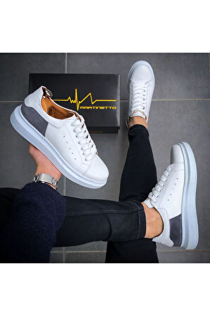 HAKİKİ DERİ YENİ SEZON RAHAT BEYAZ SNEAKER GÜNLÜK ERKEK AYAKKABI ÇG190324