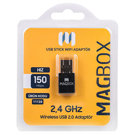 MAGBOX 802.11N MİNİ 7601 CHİPSET 2.4GHZ 150 MBPS HD UYDU ALICI UYUMLU USB STİCK WİFİ ADAPTÖR