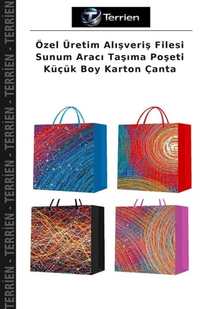 Özel Üretim Alışveriş Filesi Sunum Aracı Taşıma Poşeti Küçük Boy Karton Çanta