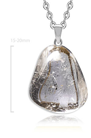 Sertifikalı Ham Şekilsiz Doğal Şeffaf Kristal Kuvars Taşı Kolye