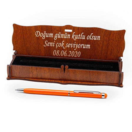 Hediyelik İsimli Kalem Ahşap Kutulu