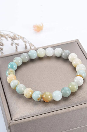 Sertifikalı Aaa Kalite Doğal Amazonit Taşı Bileklik