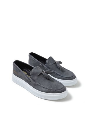Erkek Antrasit Püskül Detaylı Loafer Ayakkabı - 127 - CBT Loafer-X 