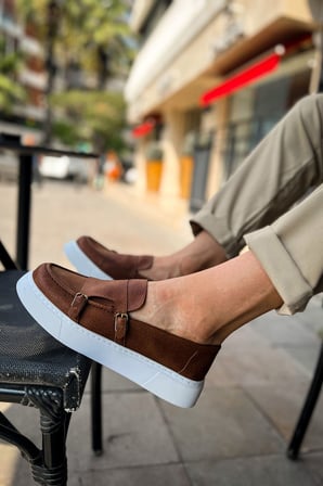 Erkek Taba Kemer Tokalı Loafer Ayakkabı - 417 - CBT Mancini 