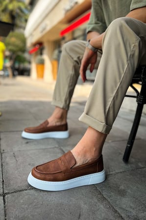 Erkek Taba Loafer Ayakkabı - 421 - CBT Bandera 