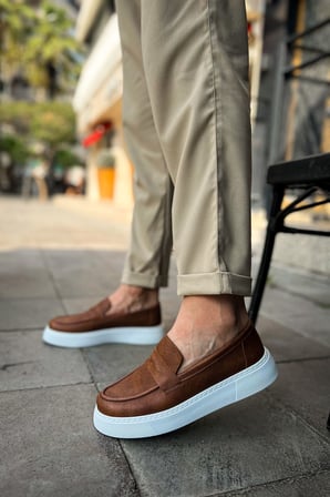 Erkek Taba Loafer Ayakkabı - 421 - CBT Bandera 