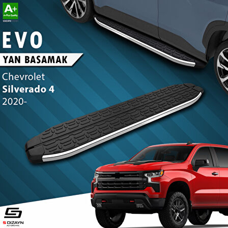 S-Dizayn Chevrolet Silverado 4 Evo Krom Yan Basamak 213 Cm 2020 Üzeri A+ Kalite