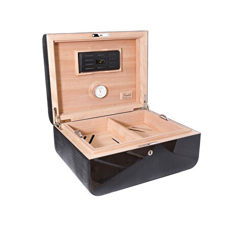 Gentili Emilio Siyah Deri +
  Lake Kaplama Humidor 373010