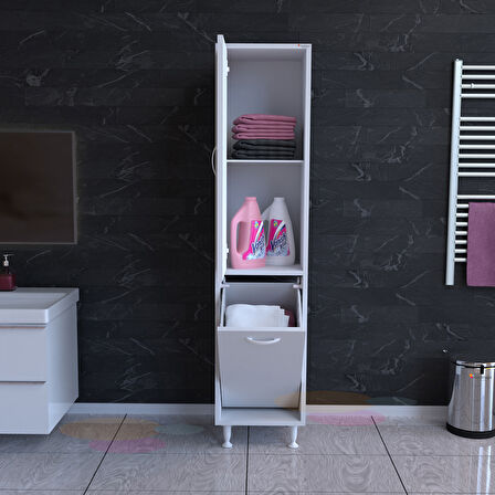 ASEL 35 x 138 cm Çamaşır Ve Erzak Bölmeli Çok Amaçlı Dolap