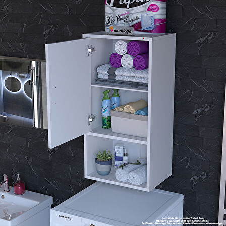 ŞİLE 45 x 85 x 32,5 cm Makine Üstü Asma ve Çok Amaçlı Banyo Dolabı