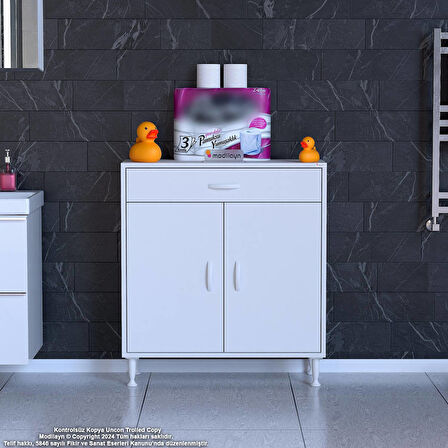 Mira Banyo ve Mutfak Dolabı Çok Amaçlı Dolap Tek Çekmece 2 Kapak 1 Raf 2 Bölme 80x88x32,5 cm