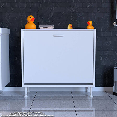 Efil Banyo Dolabı Düzenleyici Dolap Çift Gözlü Sepet Hazneli Mini Banyo Dolabı 80x75x32,5 cm