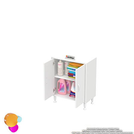 SÖKE Küçük Alanlar İçin Akıllı Çözümler 55x75x32,5 cm’ lik 2 Kapaklı 2 Göz Raf Dolap