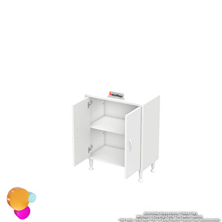 SÖKE Küçük Alanlar İçin Akıllı Çözümler 55x75x32,5 cm’ lik 2 Kapaklı 2 Göz Raf Dolap