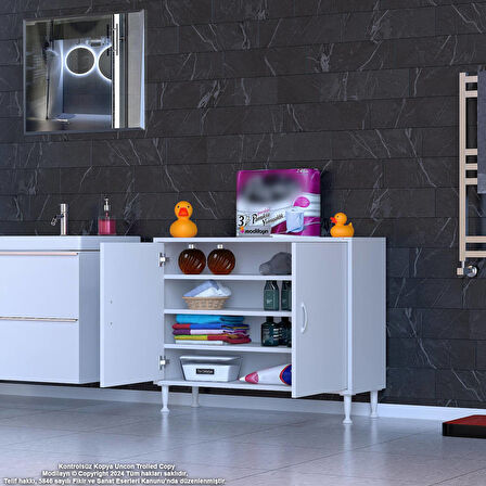 SÖKE 100x75x32,5 cm’ lik Küçük Alanlar İçin Akıllı Çözümler 2 Kapaklı 4 Göz Raf Dolap