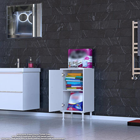 Efil Dolap Dar Alanlar İçin Çok Amaçlı Dolap Tek Kapaklı 2 Göz Raf Dolap 45x75x32,5 cm