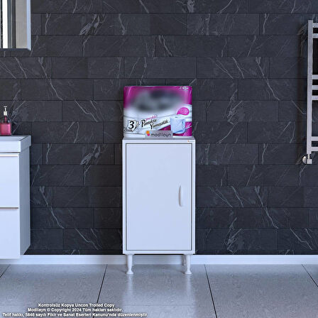 Efil Dolap Dar Alanlar İçin Çok Amaçlı Dolap Tek Kapaklı 3 Göz Raf Dolap 50x75x32,5 cm