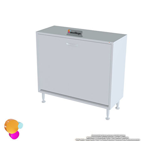 SÖKE Banyo İçin Sihirli Kutu 70x75x32,5 cm’ lik 2 Göz Sepet Hazneli Mini Banyo Dolabı