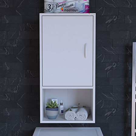 Modilayn ŞİLE 50 x 85 x 32,5 cm Makine Üstü Asma ve Çok Amaçlı Banyo Dolabı