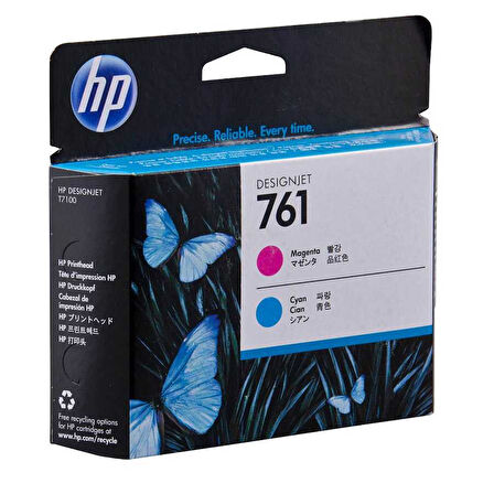 Hp CH646A (761) Eski Tarihli Orjinal Kırmızı ve Camgöbeği Designjet Baskı Kafası