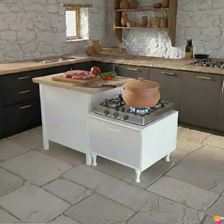 Arya Çok Amaçlı Mutfak Kiler Dolabı Set Üstü Ocak Altı Modülü Ekmeklik 60x45x48 cm