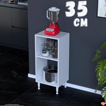 Vira Çok Amaçlı Mutfak Standı 35x87x32 cm Kahve Köşesi Düzenleyici Raf Açık Kiler