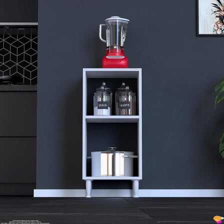 Vira Çok Amaçlı Mutfak Standı 35x87x32 cm Kahve Köşesi Düzenleyici Raf Açık Kiler