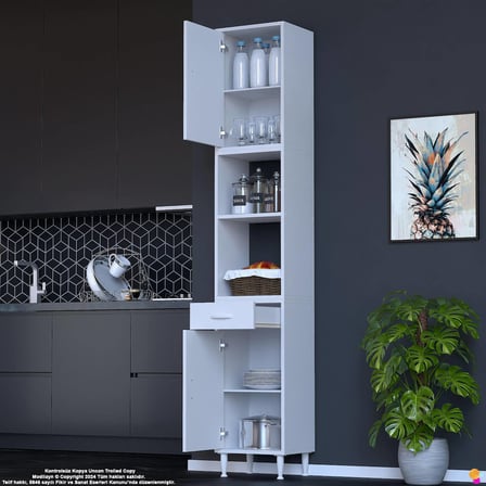 Bengi 35 cm Organizer Mutfak Dolabı - Kahve Makinası Mutfak Robotu Standı Çok Amaçlı 35x226x32 cm