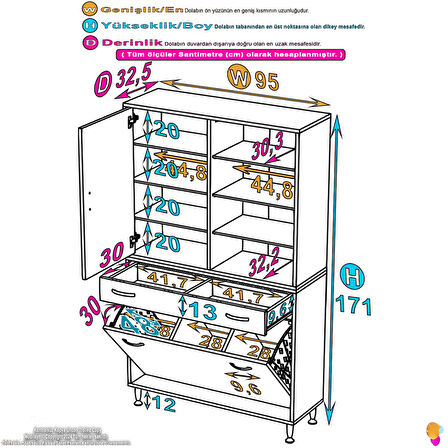 YENİ Kayra Tek Çekmece, 3 Göz Sepet, 2 Kapak, 8 Raf Dar Alan Banyo Dolabı 95x173x32,5 cm