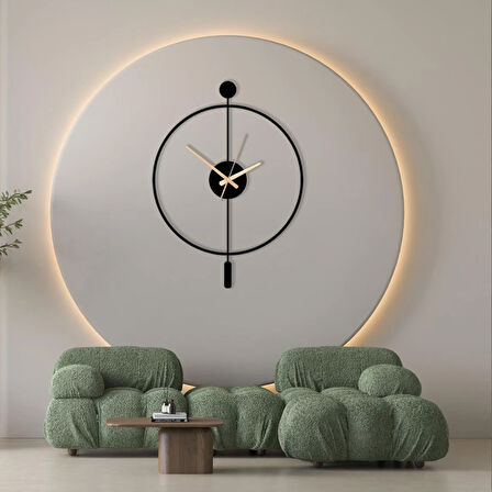 Minimalist Siyah Ahşap Duvar Saati – 49X38CM Sessiz Quartz Mekanizma