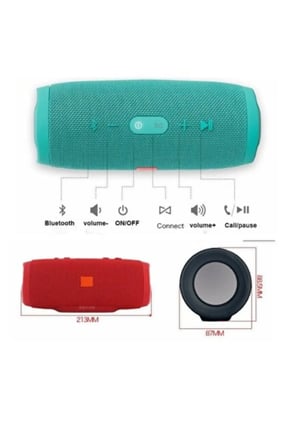 Charge3 Bluetooth Hoparlör Usb ve Hafıza Kartı Girişli Fm Radyolu Şarjlı Taşınabilir Kablosuz Speaker Mp3 Çalar Tüm Cihazlara Uyumlu