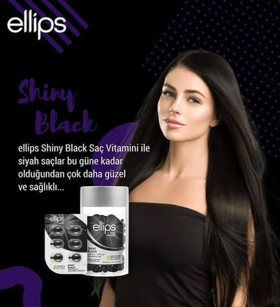 Ellips Siyah Saçlara Özel Işıltı Veren Saç Vitamini 50 Kapsül