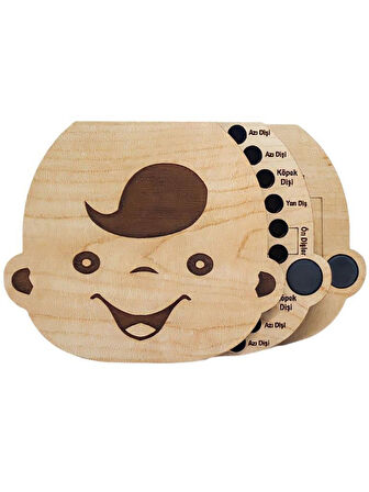 Erkek Bebek Süt Dişleri Göbek Bağı ve Saç Saklama Anı Albüm Kutusu Bebek Hediyesi