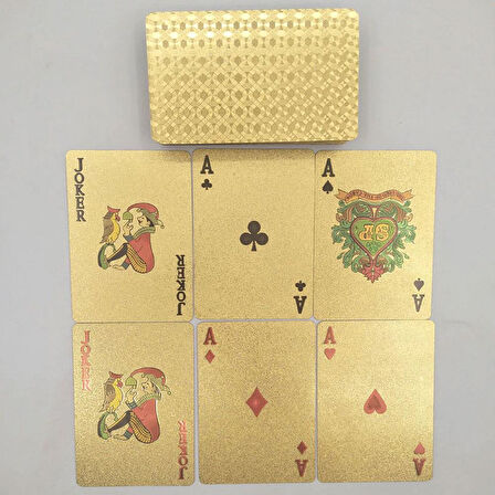 Altın Yüksek Kalite İskambil Poker Oyun Destesi Özel Seri