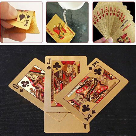 Altın Yüksek Kalite İskambil Poker Oyun Destesi Özel Seri