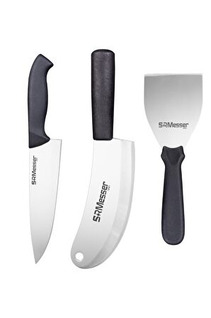 Şef Bıçağı, Soğan Satırı ve Spatula Profesyonel 3 lü Set