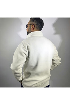 Yarım Fermuarlı Oversize Erkek Sweatshirt