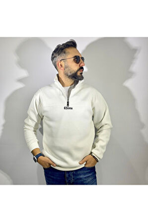 Yarım Fermuarlı Oversize Erkek Sweatshirt